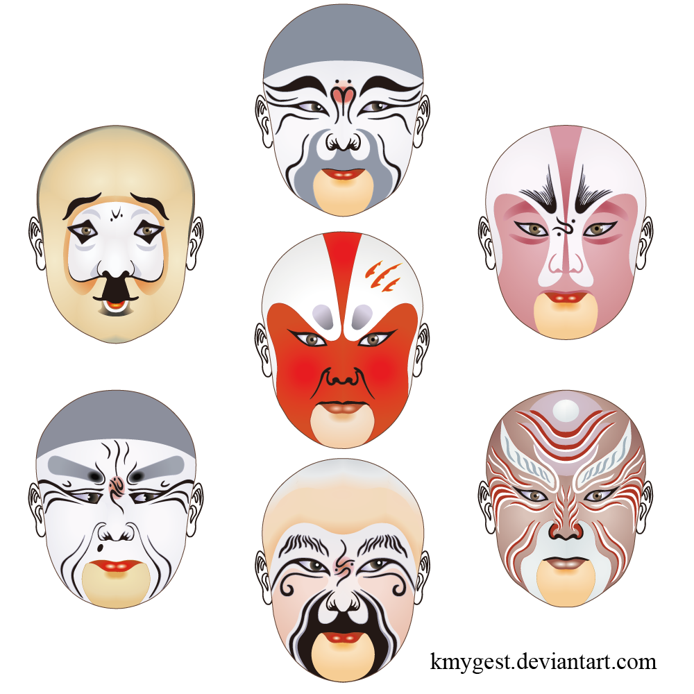 Chinese Mask Color China Masks by KmyGraphic on DeviantArt