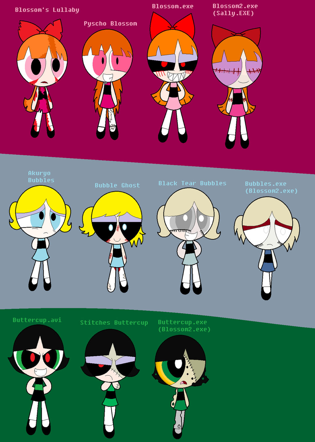 PPG, All of their Creepypastas, by Misse-the-cat on DeviantArt