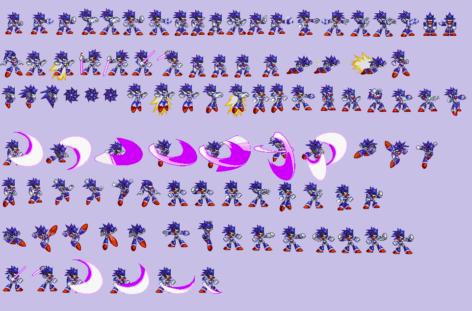 Mecha Sonic Sprites Sheet (My version) (Read D.) by JH-Production on  DeviantArt