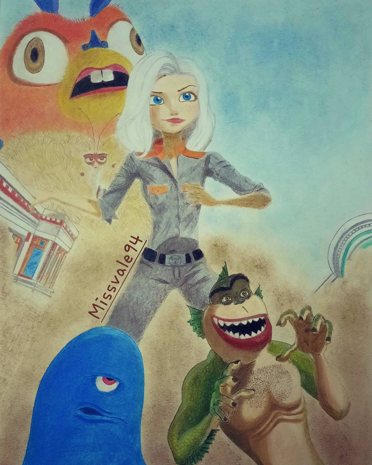 Monsters vs Aliens by Missvale94 on DeviantArt