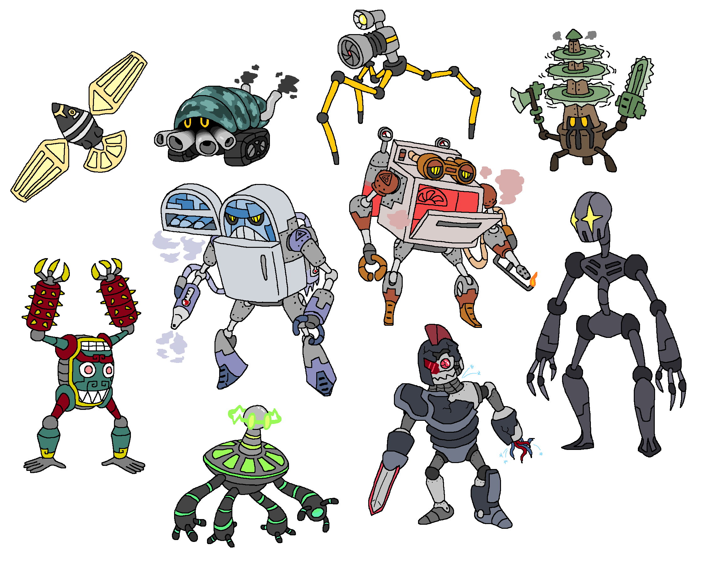 Creature doodles: machines 3 by JWNutz on DeviantArt