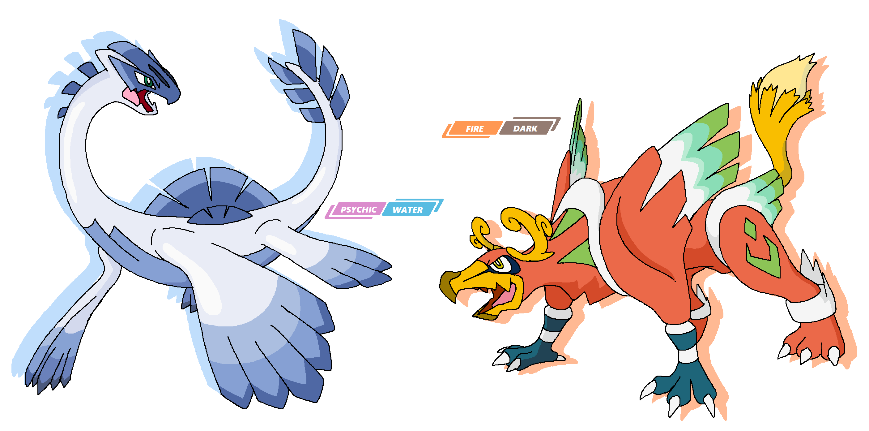 Ocean Soul Lugia and Beast Heart Ho-oh by JWNutz on DeviantArt