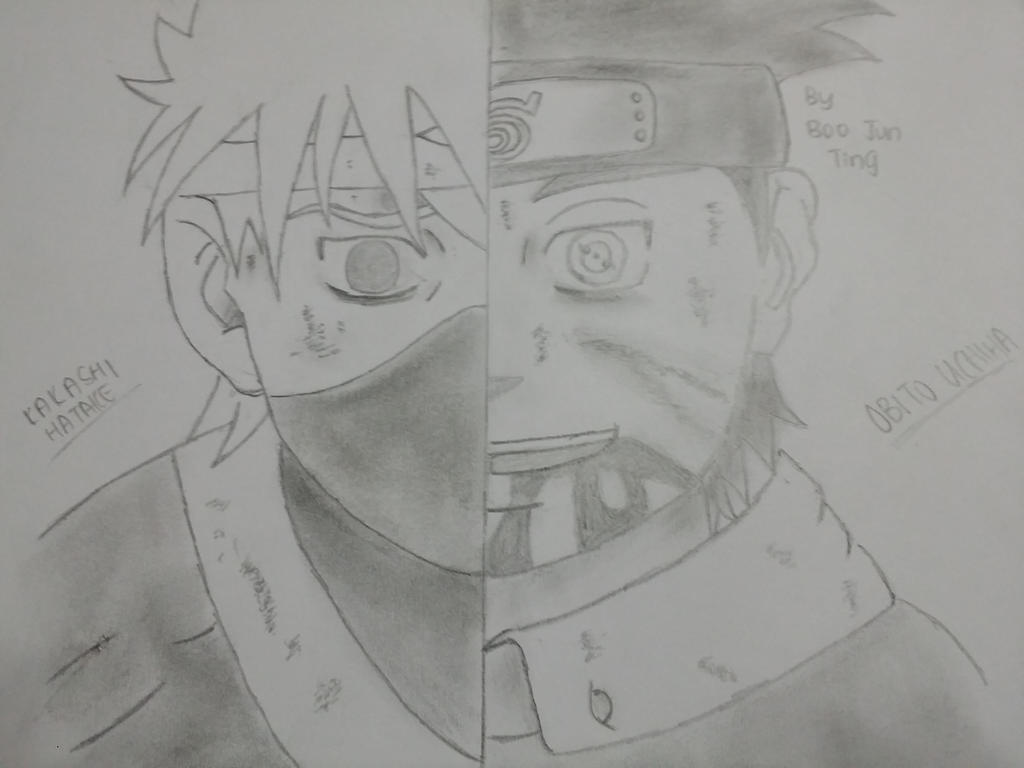 Kakashi. Obito Uchiha.  Naruto sketch, Naruto drawings, Naruto sketch  drawing