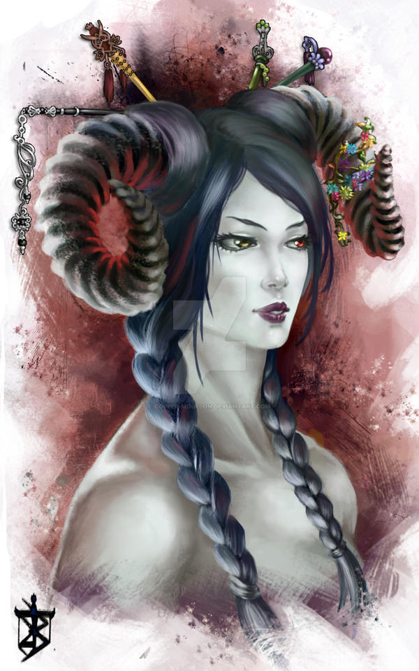 Daimoness Demoness Portrait by Copper-Mouflon on DeviantArt