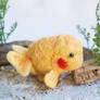 Needle felting felted goldfish Lemon ranchu fish