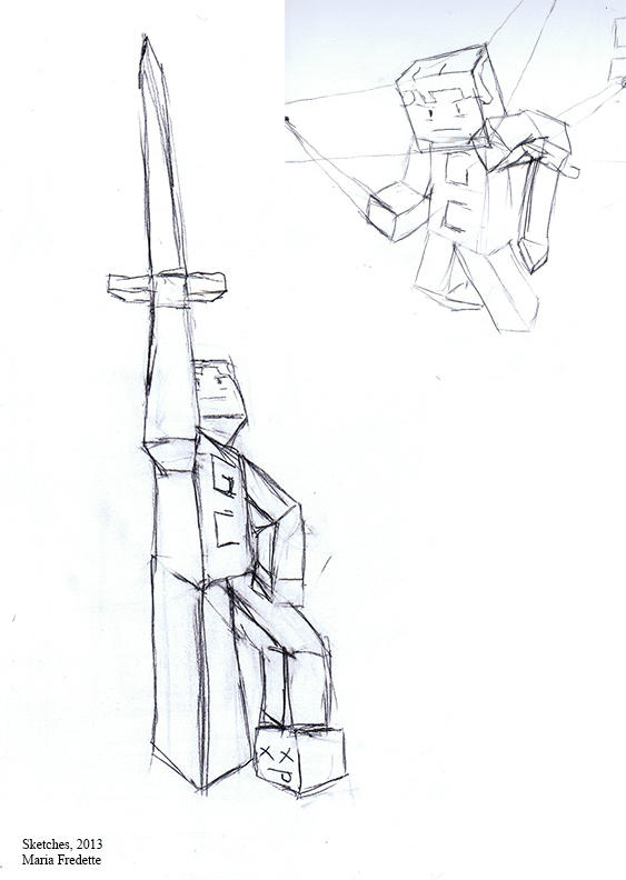 Minecraft Sketches by MariaFredette on DeviantArt