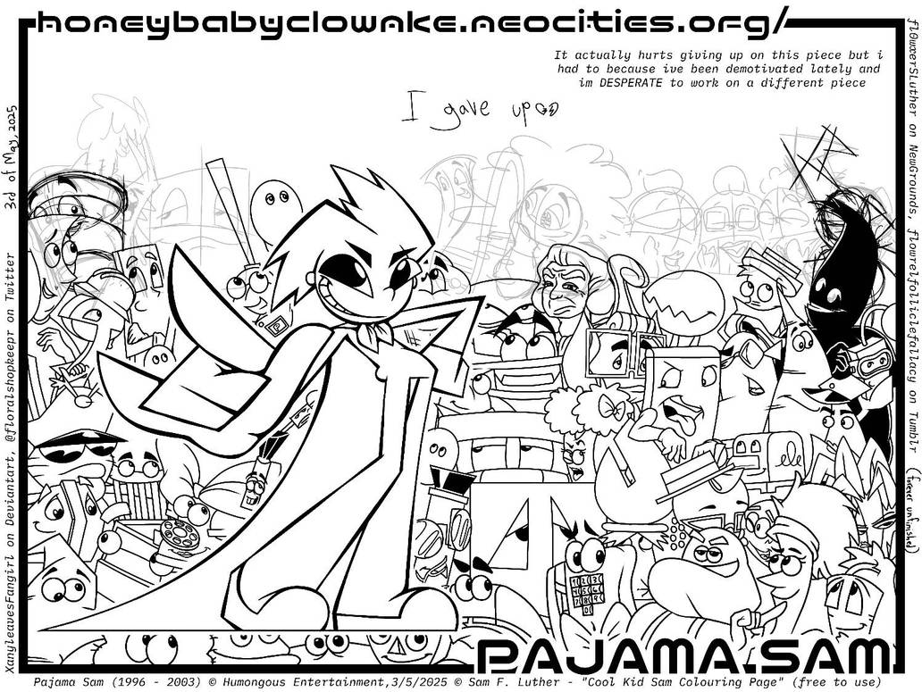 Cool kid sam colouring page (gave up, free to use) by XanyleavesFangirl ...