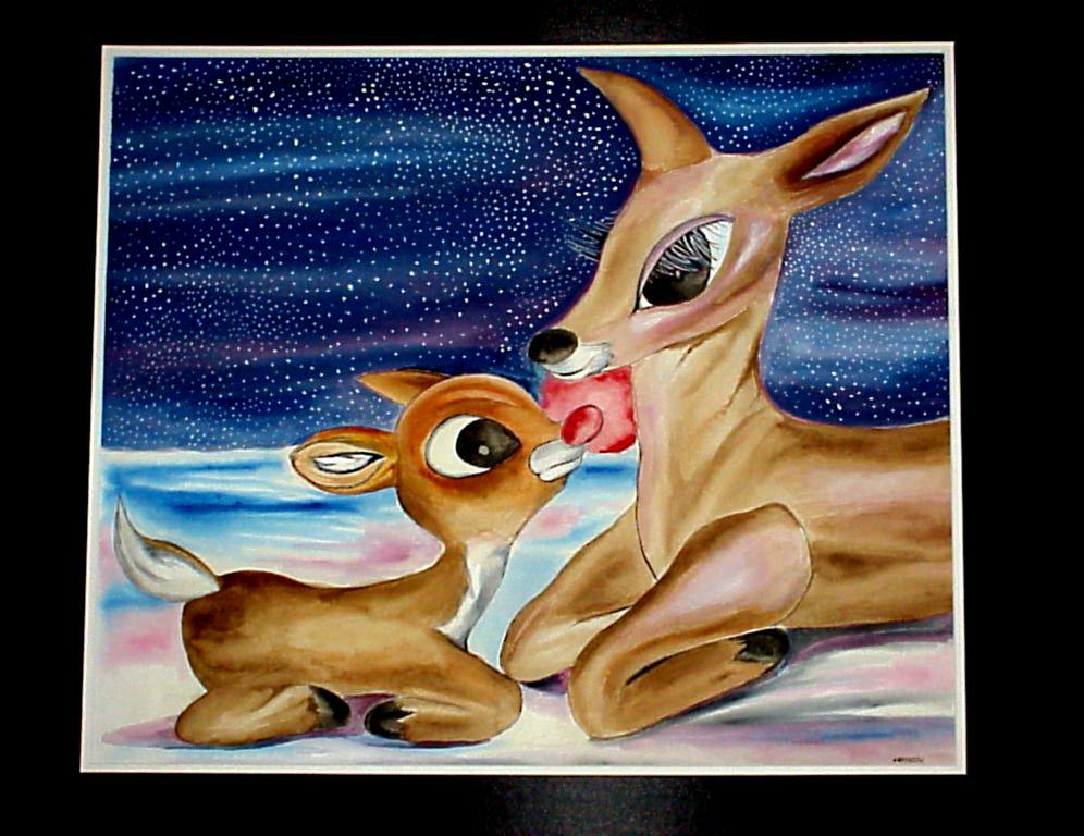 Rudolph watercolor painting by thedarkdeviantknight on DeviantArt