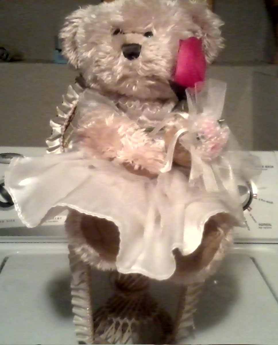 Teddy Bear in Wedding Dress with Rose by LokiFan360 on DeviantArt