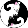 Luna and  Artemis Yin Yang Symbol