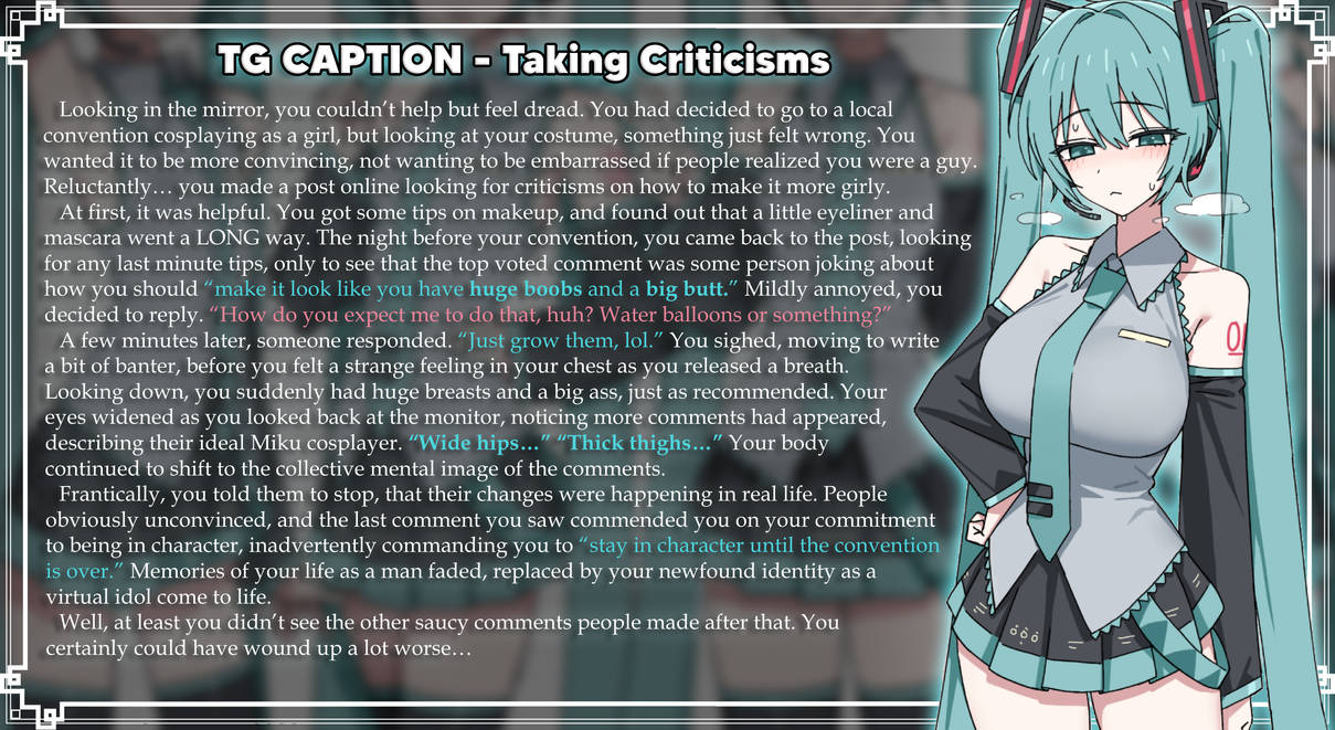 Tg Ridicule TG CAPTION - Taking Criticisms by beany-tg on DeviantArt