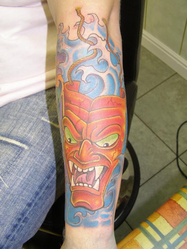 Jap mask tattoo