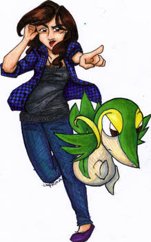 Pokemon Trainer Rory and Snivy