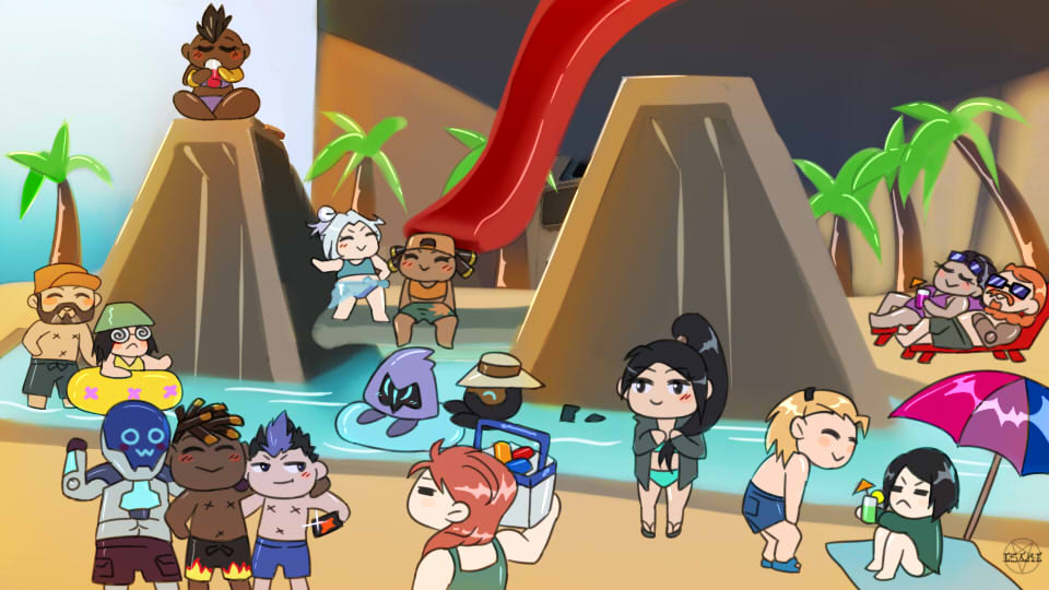 Valorant Pool Party by Pinkyxsaki on DeviantArt