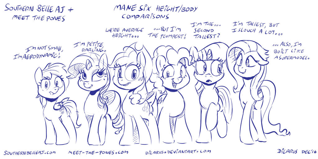 Mane Six - Height comaprisons