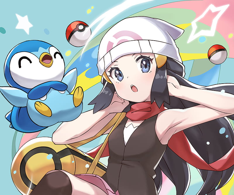 Pokémon, Dawn (Pokémon), Piplup (Pokémon), Pokémon Diamond & Pearl, HD  wallpaper