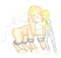 Entei and Trainer