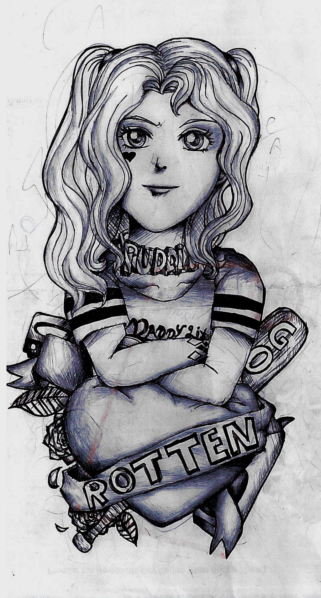 Harley Quinn anime version (coloring sheet) by nerisaartastic ...