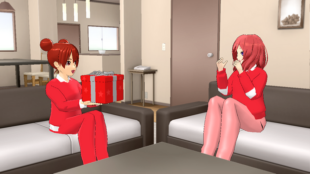 Reddo Gives Present for Maki