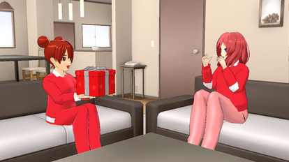 Reddo Gives Present for Maki