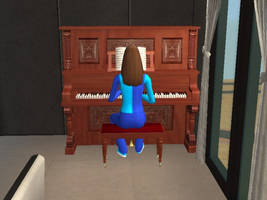 Rin Shibuya Playing Piano (The Sims 2)