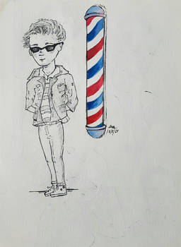 Boy With Barber Pole 1