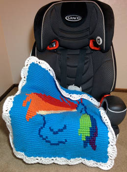 Rainbow Dash Filly Car-Seat Crochet Blanket