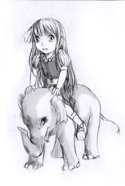 Girl And The Elephant