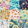 Seamless Pattern Flowers Background