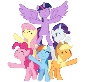 The mane six finishing up their performance