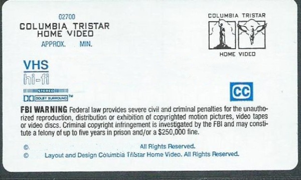 Columbia TriStar Home Video Sticker Label Template by ...