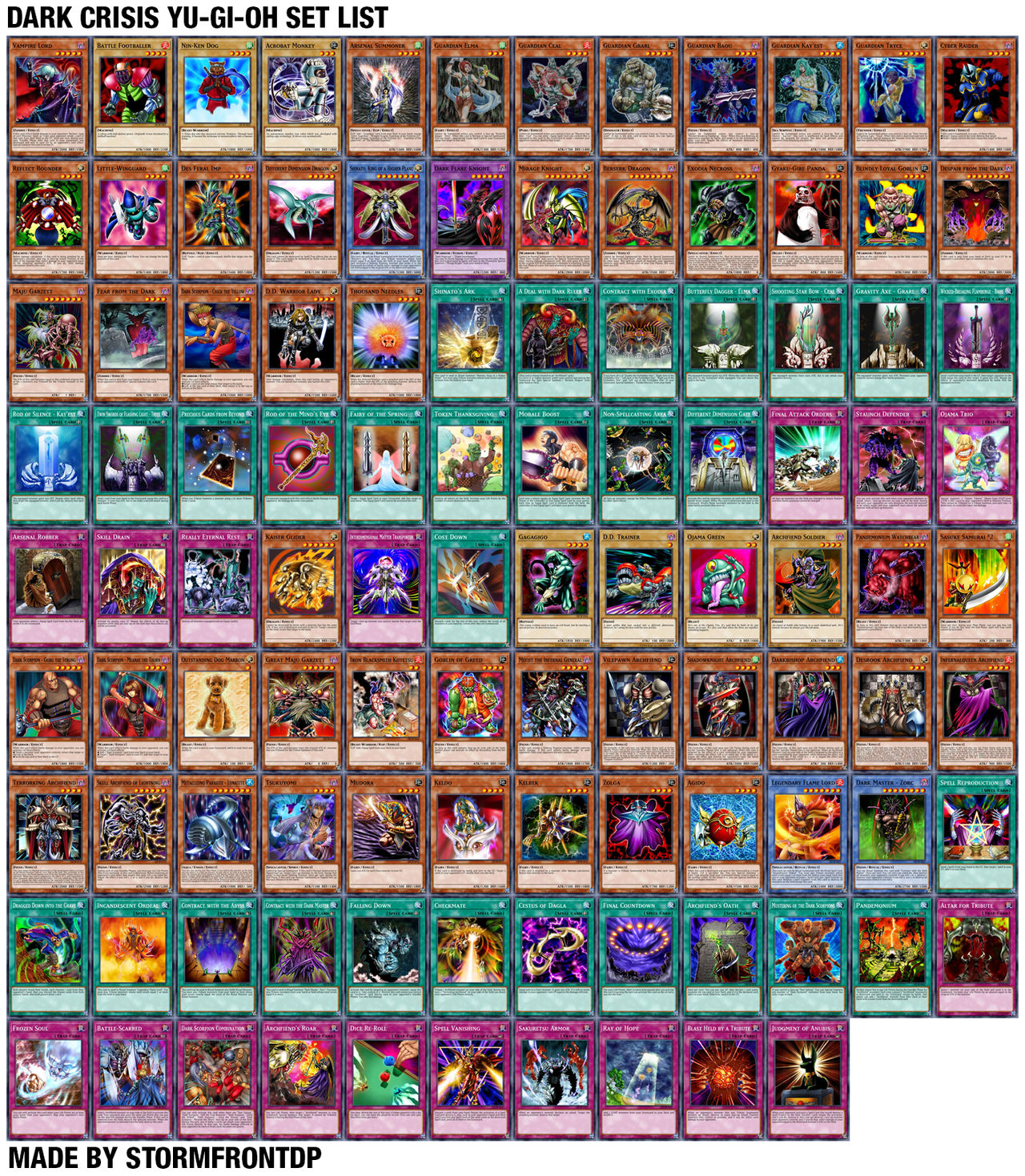 Yu-Gi-Oh Dark Crisis (DCR) Set List by Stormfrontdp on DeviantArt Yu-Gi-Oh Dark Crisis (DCR) Set List by Stormfrontdp on DeviantArt