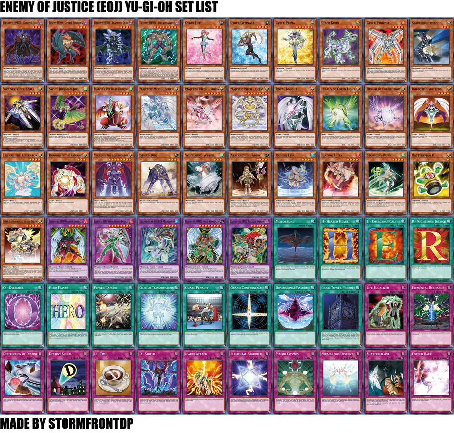 Yu-Gi-Oh Enemy of Justice (EOJ) Set List by Stormfrontdp on DeviantArt Yu-Gi-Oh Enemy of Justice (EOJ) Set List by Stormfrontdp on DeviantArt