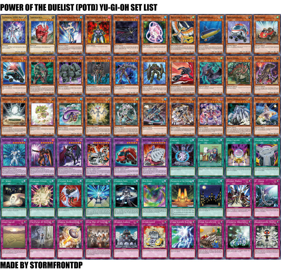 yugioh power of the duelist card list Visuel Setlists for yugioh by Stormfrontdp on DeviantArt