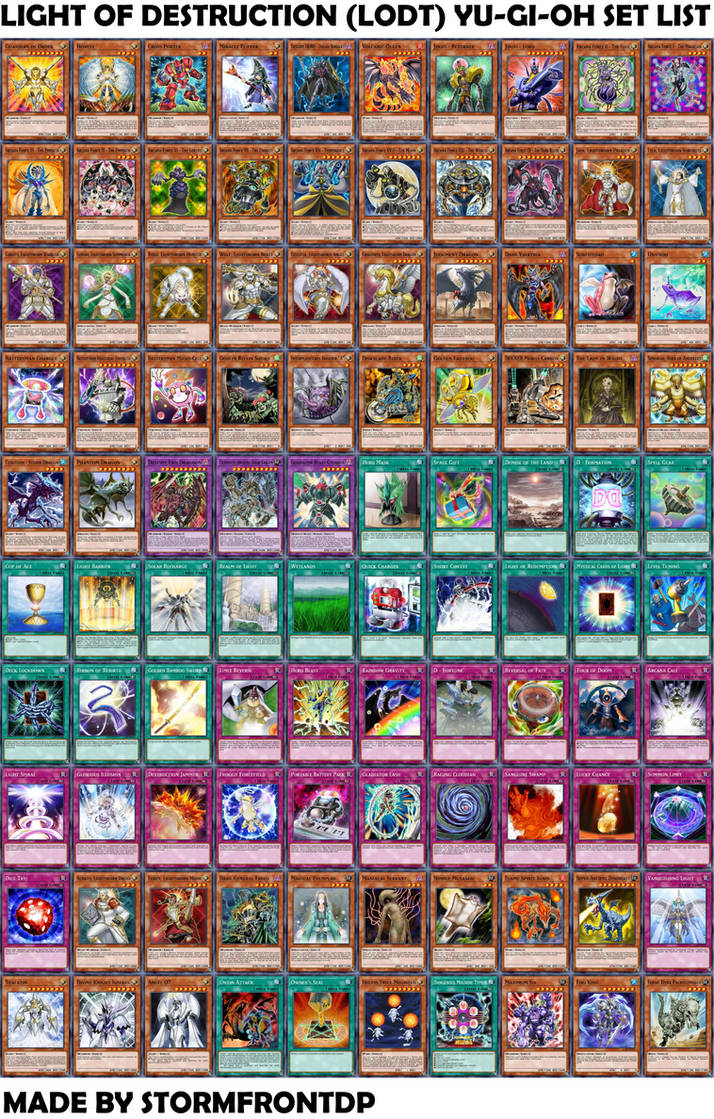 Yu-Gi-Oh Light of Destruction (LODT) Set List by Stormfrontdp on DeviantArt