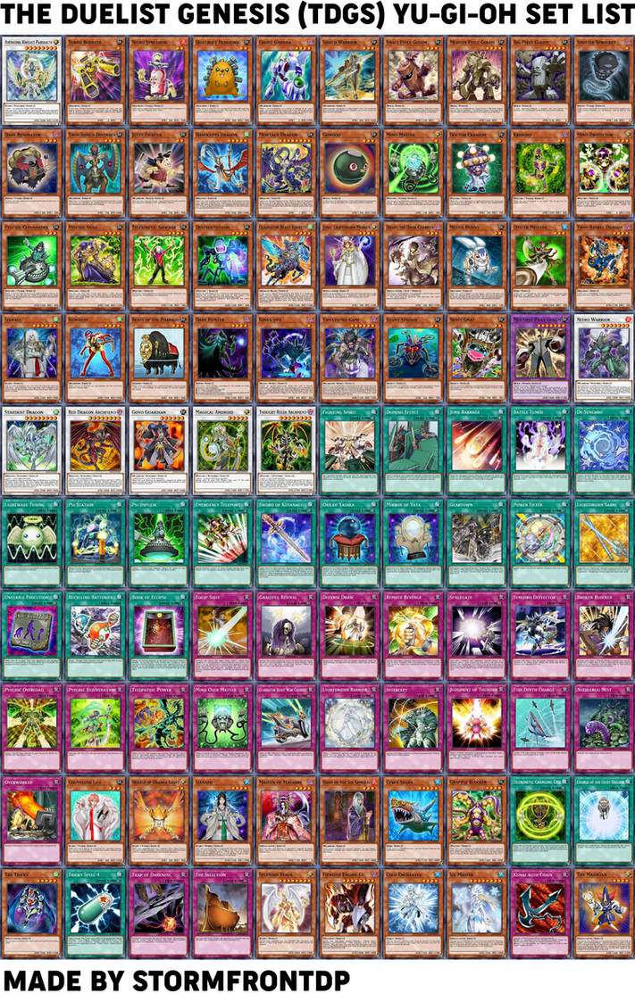 yugioh the duelist genesis card list The Duelist Genesis