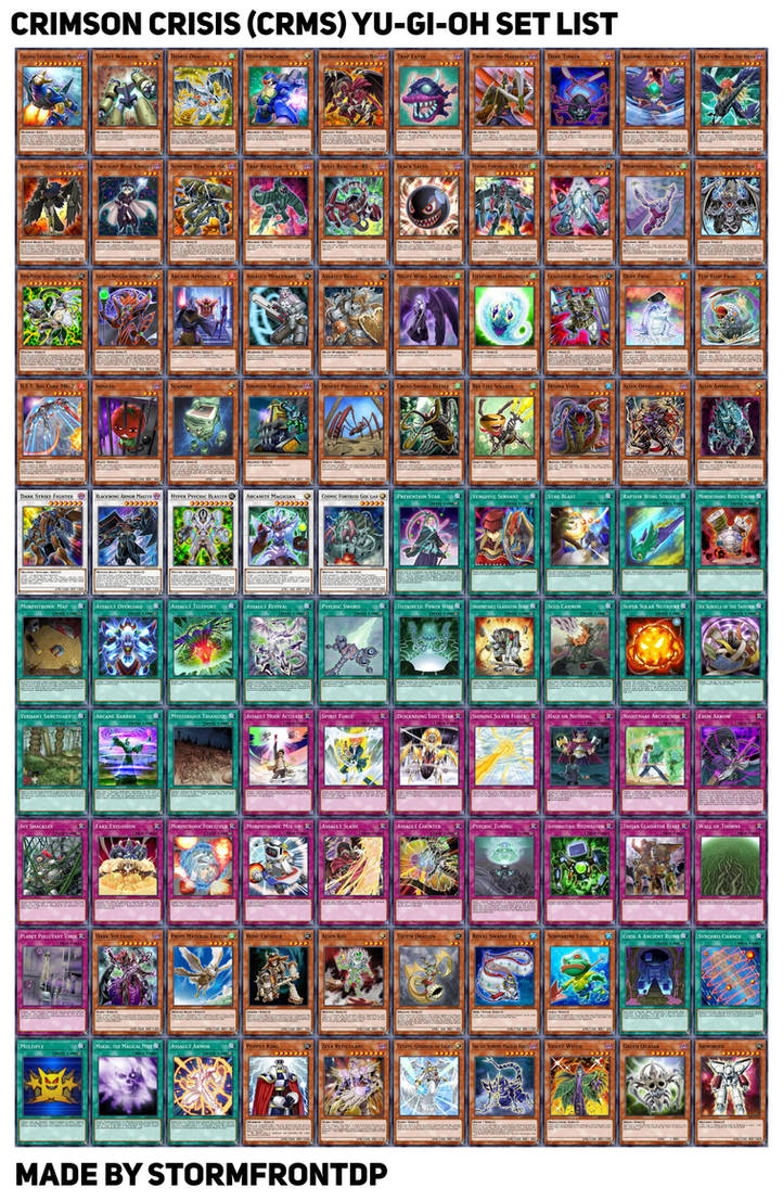 Yu-Gi-Oh Crimson Crisis (CRMS) Set List by Stormfrontdp on DeviantArt Yu-Gi-Oh Crimson Crisis (CRMS) Set List by Stormfrontdp on DeviantArt