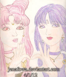 princess chibi moon and princess saturn