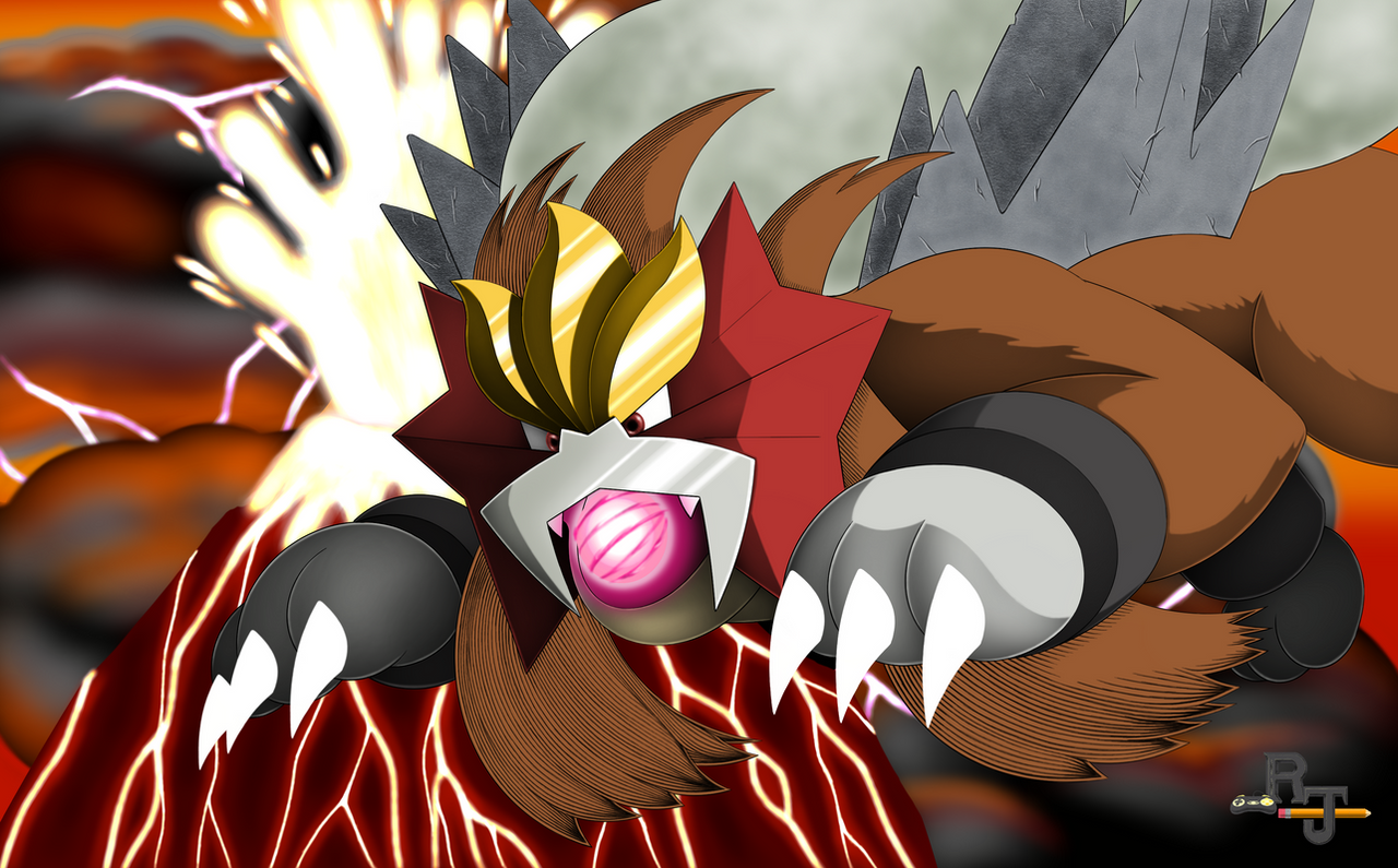 Entei in Action by RJgamesandcrafts on DeviantArt