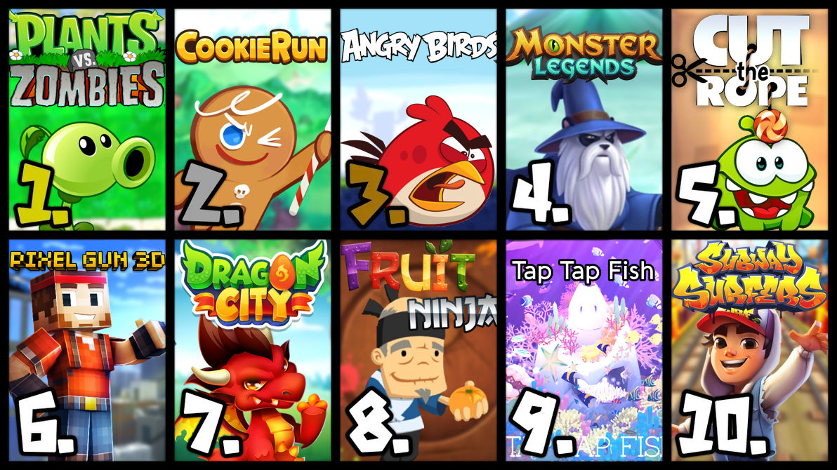 Top 10 Favorite Mobile Games by Ds534 on DeviantArt