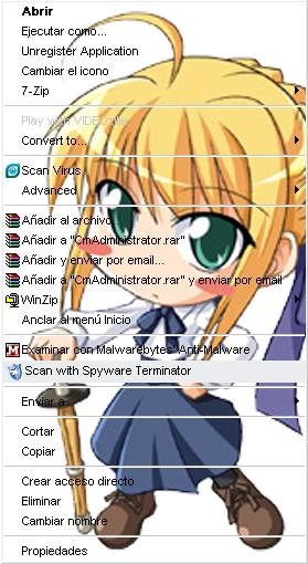 Menu Contextual Saber Chibi