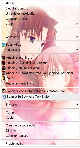 Menu Contextual Tohsaka y Rin