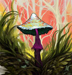 mushroom in the grass by FeurigenSatan