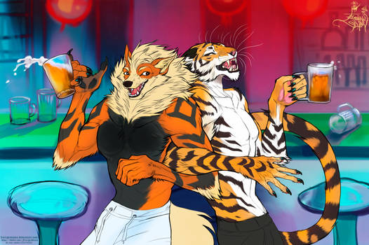 [commission] Arcanine and Tiger