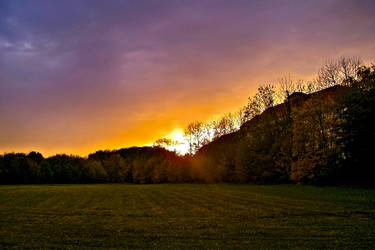 Sky Aflame In A Sunset