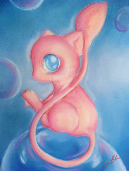 Mew - Traditional Chalk Art