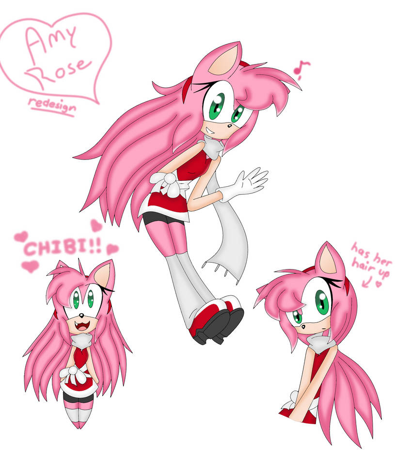 .:Amy Rose Redesign:. by Lunathehedgehog22444 on DeviantArt
