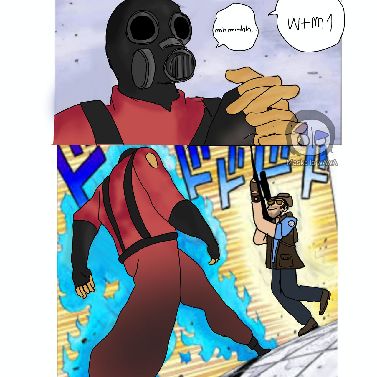 Pyro v.s bot sniper by LarealMask on DeviantArt