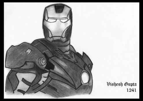 Iron Man : Marvel, Charcoal Sketch / Drawing