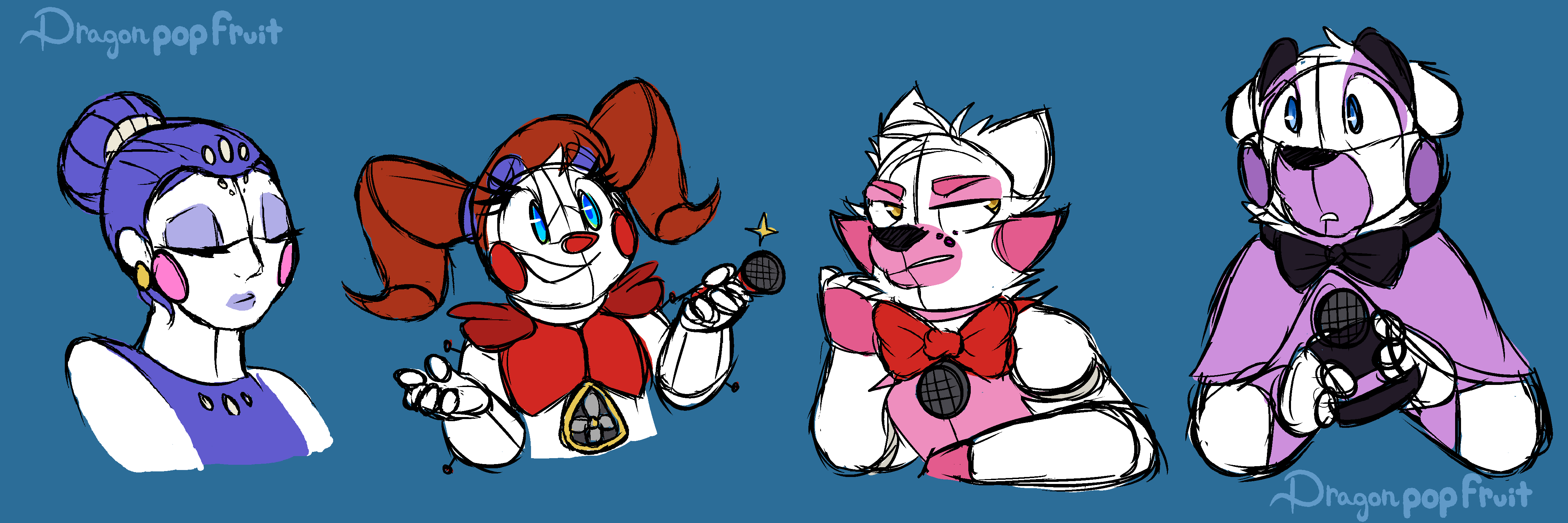 Sister Location Sketches by Dragonpopfruit